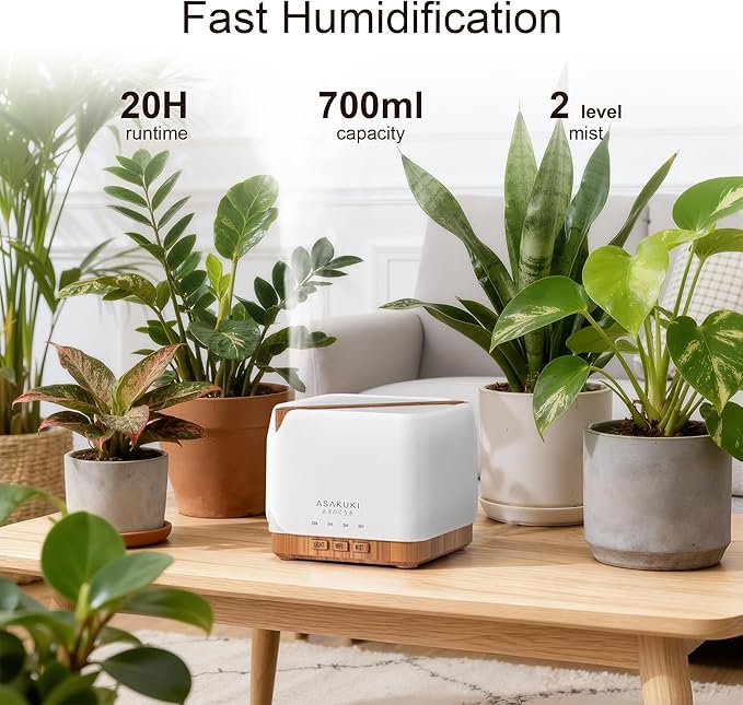 ASAKUKI Essential Oil Diffuser for Home, Smart WiFi 700 ml Humidifier, Connect - Image 7