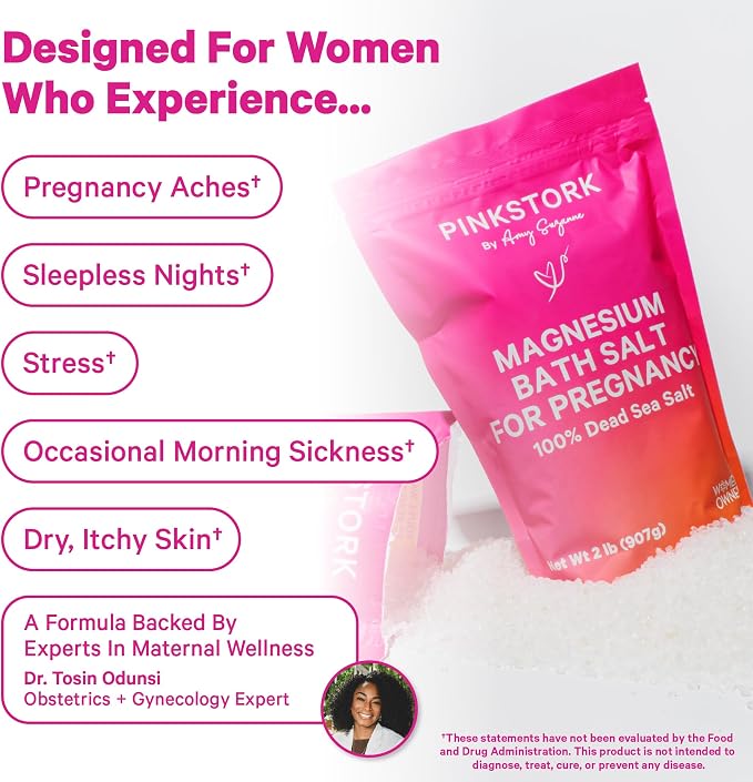 Pink Stork Pregnancy Bath Soak – Unscented Magnesium Flakes - Image 3