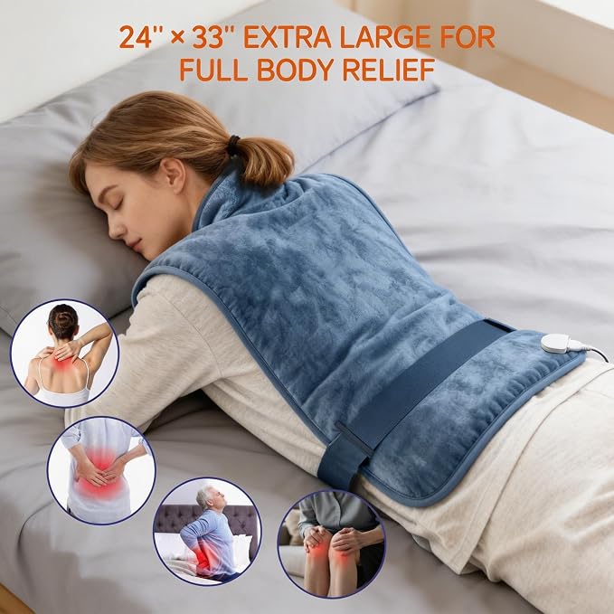 Wearable Heating Pad for Back Neck and Shoulders, Heating Wrap for Pain Relief - Image 2