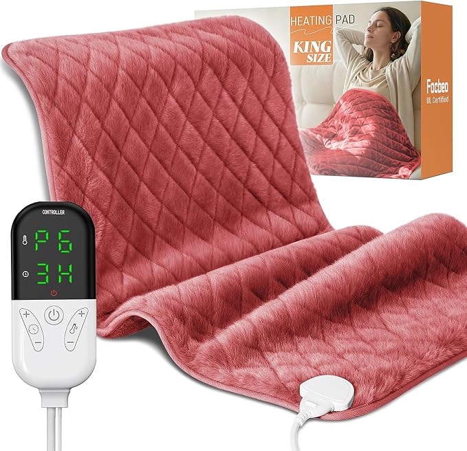 Heating Pad for Back & Period Cramps – 35"x20" King Size, Electric Heating Pads by FocbeoHeatingPad