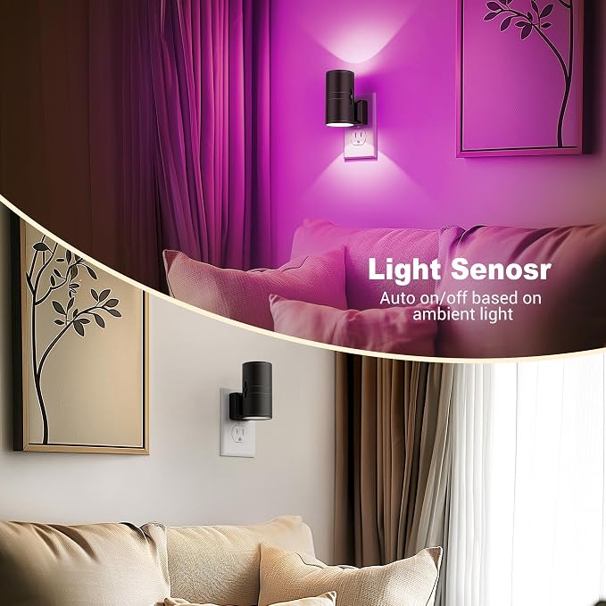 JandCase Color Night Light, LED Night Lights Plug into Wall, Color Changing - Image 3