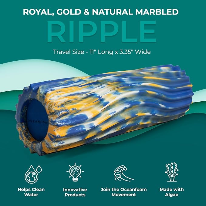 Oceanfoam Ripple Travel Foam Roller Firm Mini Foam Roller - Image 3
