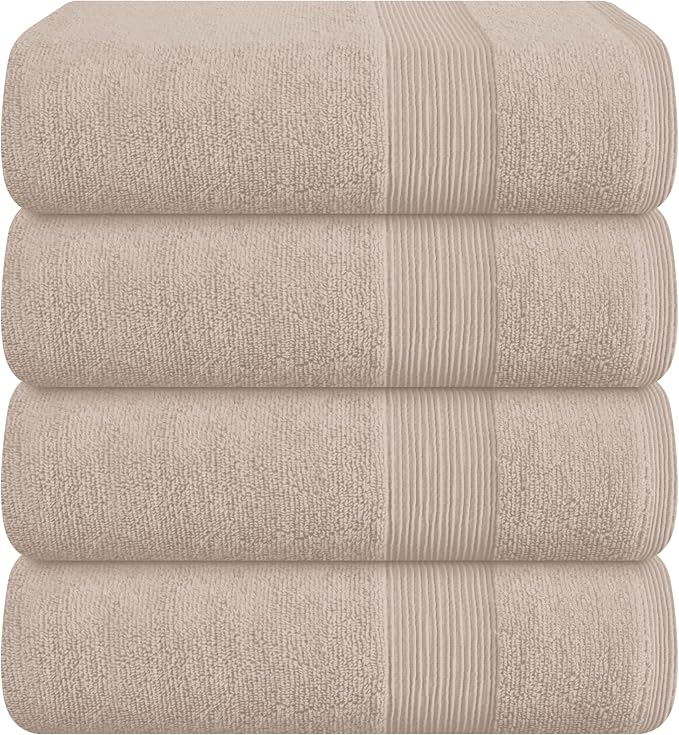 Belizzi Home 4 Pack Bath Towel Set 27x54, 100% Ring Spun Cotton, Ultra Soft by Unknown