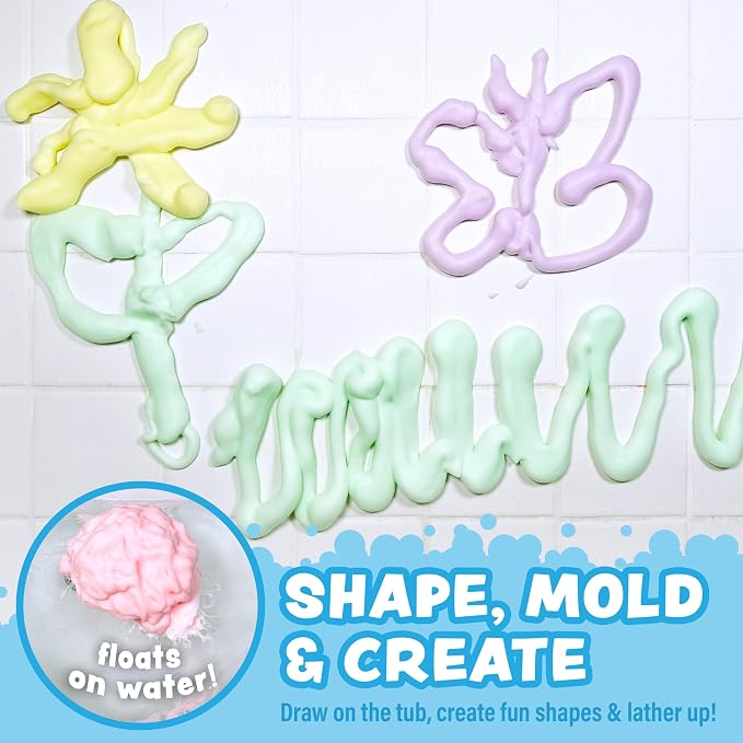 Tub Works® Fluffy Foam Soap, Variety 6 Pack | Shape, Mold & Create Bath Art - Image 3