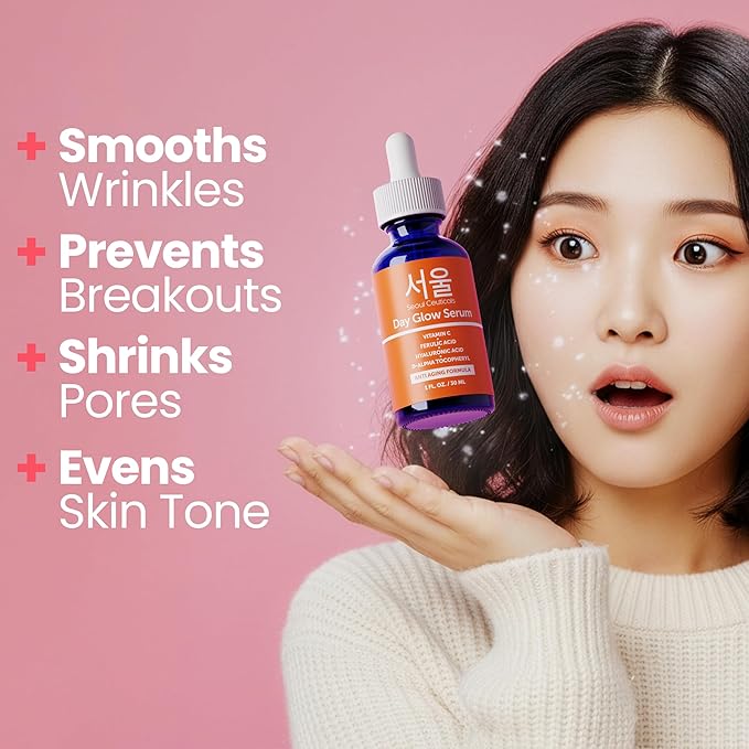 SeoulCeuticals Large 2oz Korean 20% Vitamin C Hyaluronic Acid Serum + CE - Image 2