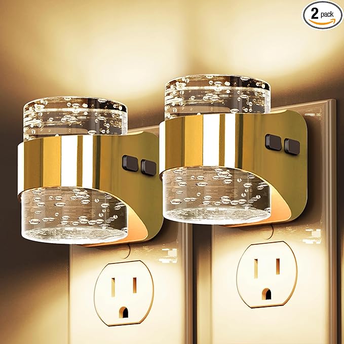 L LOHAS LED Night Light, 2 Pack 3000K Bubble Night Lights Plug into Wall by LLOHASLED
