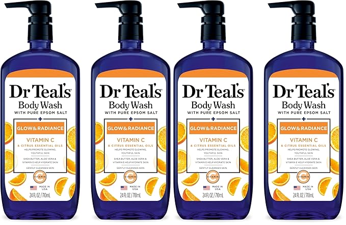Dr Teal's Body Wash with Pure Epsom Salt, Glow & Radiance with Vitamin C & by DrTeals