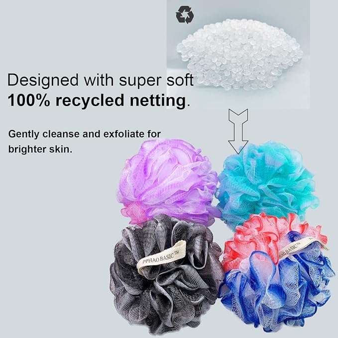 PPHAO - Extra Large Soft Mesh Net Luffa Loofa Loufa Puff - Loofah Sponge - 75g - Image 5