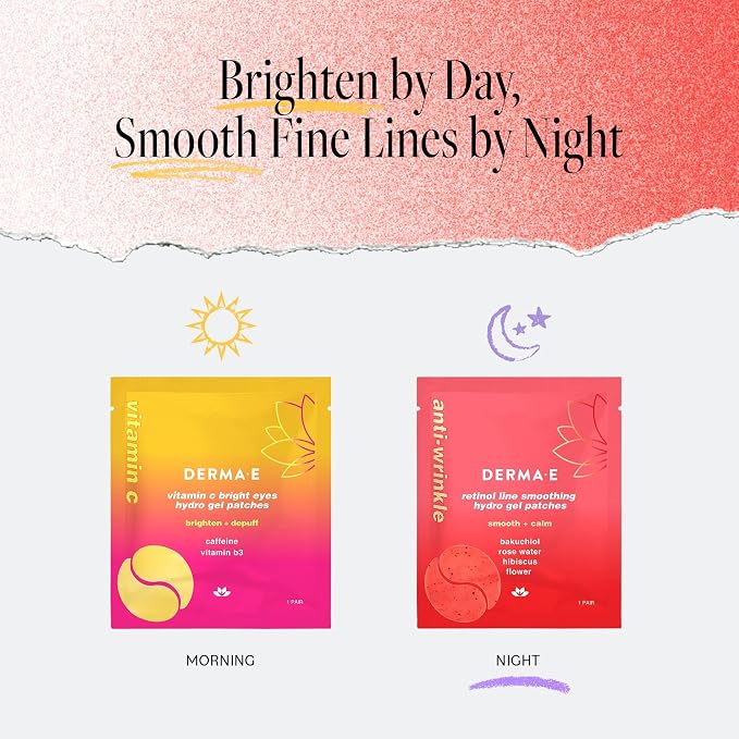 DERMA E Retinol + Bakuchiol Under Eye Patches Non-Irritating, Line Smoothing - Image 9