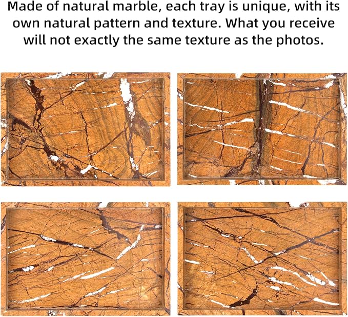 Marble Bathroom Vanity Tray, Natural Luxury Vanity Home Kitchen Bathroom Table - Image 6
