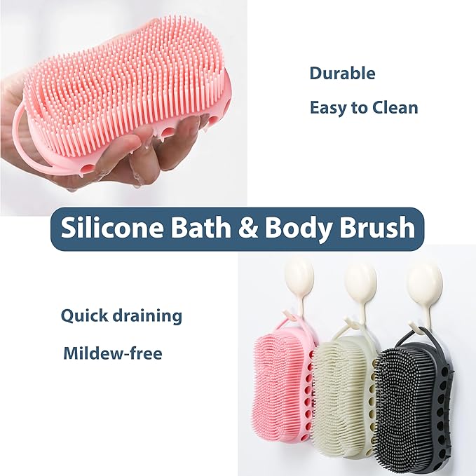 MtBoi Double-Sided Exfoliating Silicone Body Scrubber, 2-in-1 Bath Scrubber - Image 6