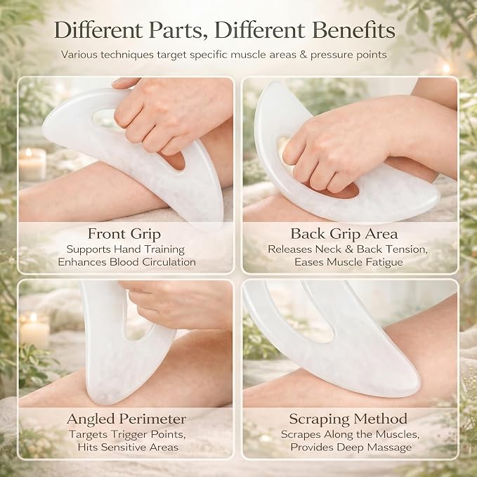 BBTO 2 Pcs Body Gua Sha Tool Large Resin Scraping Tools - Image 4
