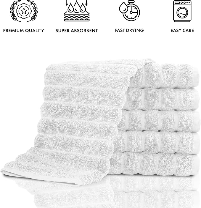 Classic Turkish Towels CTT Luxurious 100% Turkish Cotton Washcloths 6 Pack - Image 4
