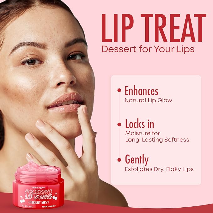 Lip Scrub with Cherry Mint – Gentle Exfoliation, Deep Hydration & Lip Repair – - Image 2