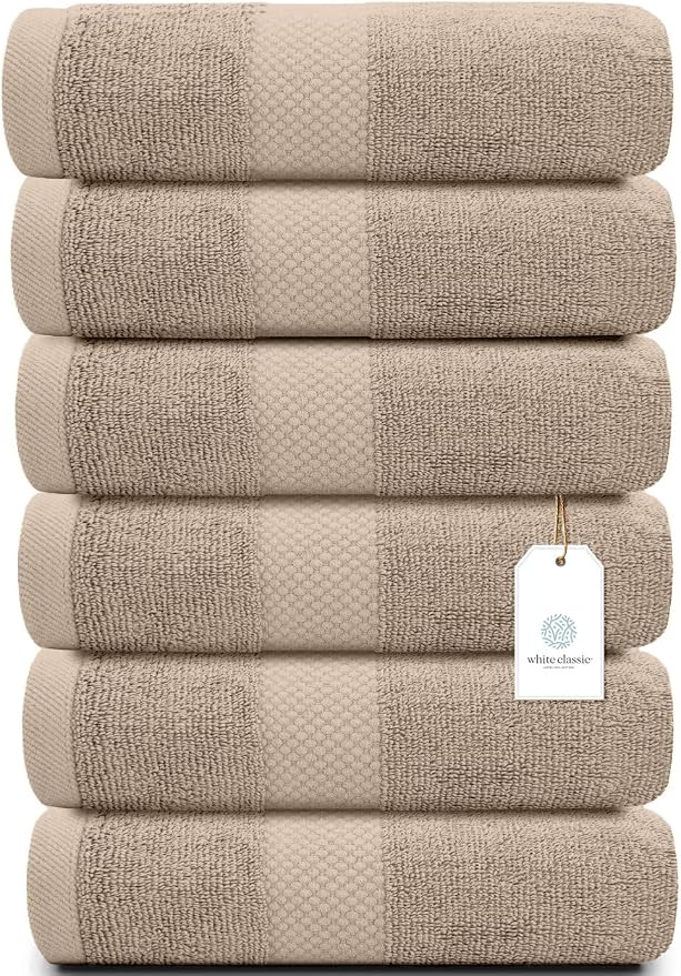 White Classic Luxury Taupe Hand Towels by WhiteClassic
