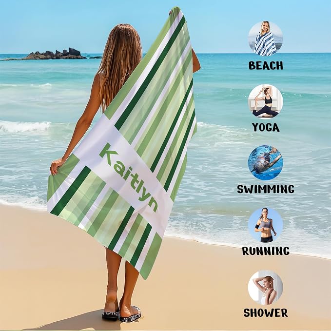 JML Custom Beach Towel with Name, Personalized Microfiber Beach Towel with Name - Image 6