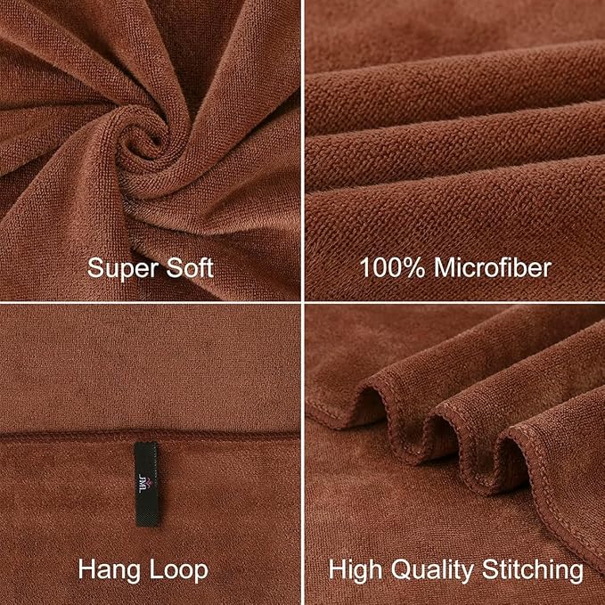JML Microfiber Bath Towels, Bath Towel 4 Pack 30" x 60", Super Absorbent and - Image 5