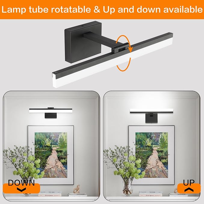 SOLFART 18Inch LED Vanity Light Bathroom Light Fixtures Over Mirror Black - Image 4