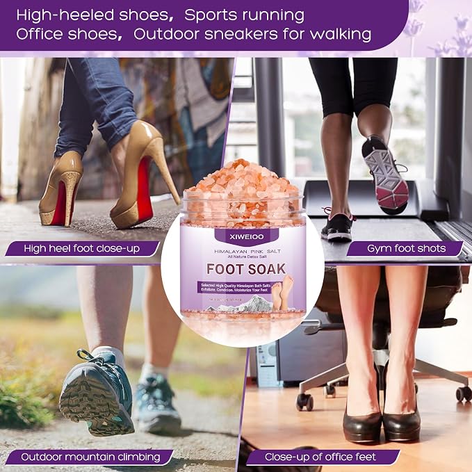 Himalayan Pink Foot Soak Salt Tea Tree Oil Foot Soak Kit, Lavender - Image 6