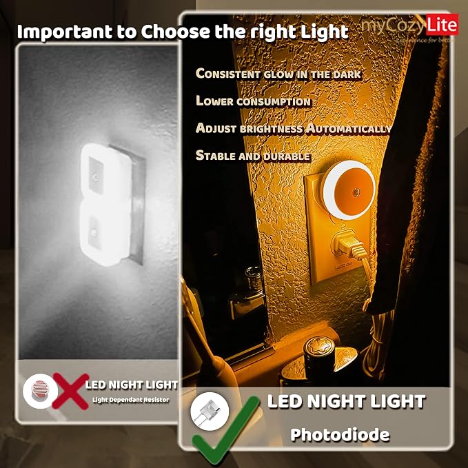 Amber Night Light Plug in, Dusk to Dawn Sensor, Automatic Nightlight, Energy - Image 5