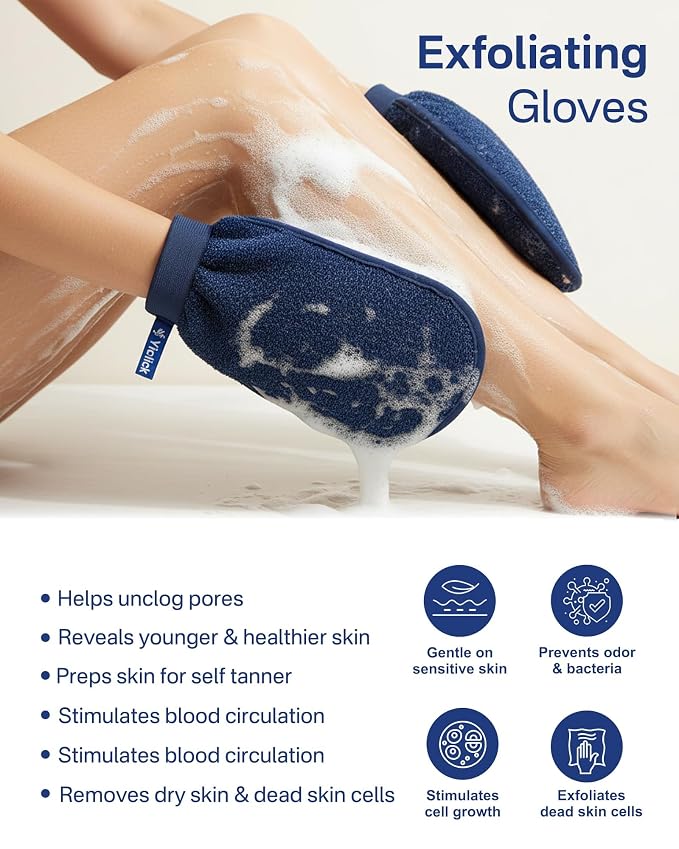 Yiclick Heavy Exfoliating Gloves, Exfoliating Body Scrubber Exfoliator - Image 3