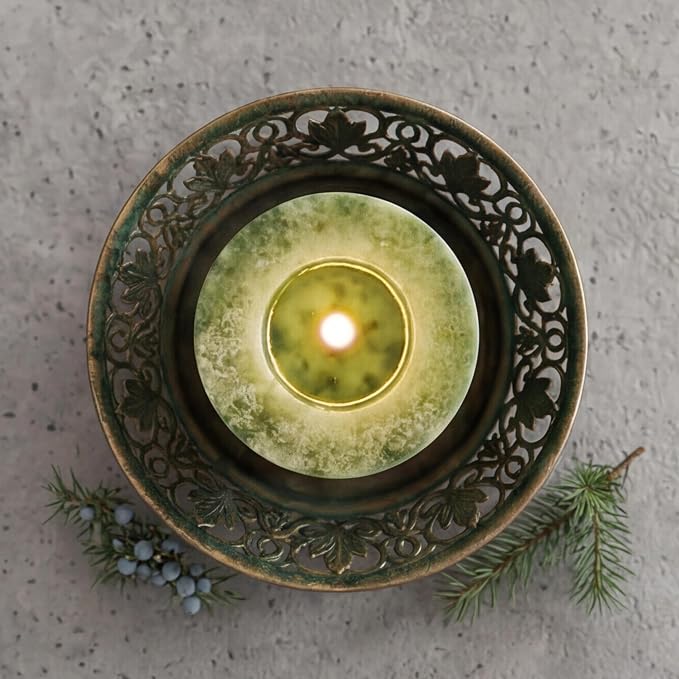 Aroma Naturals Holiday Juniper, Spruce and Basil Essential Oil Pillar Candle - Image 7