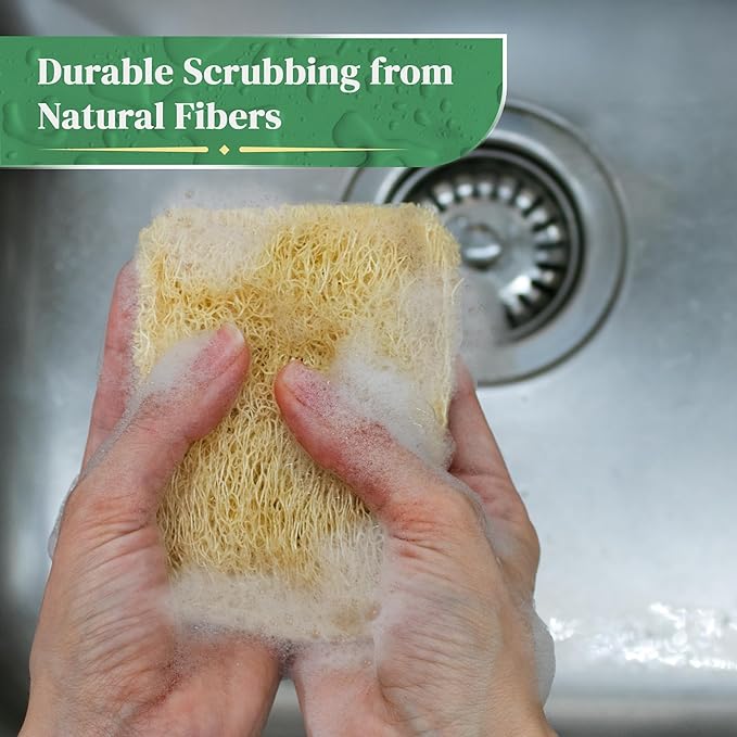Natural Loofah Kitchen Sponge - Image 5