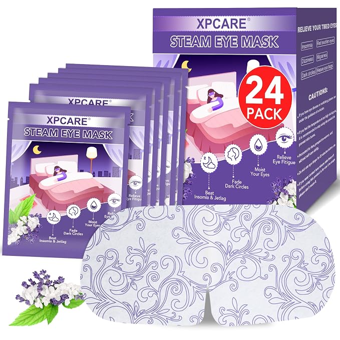 XPCARE 24 Pack Steam Eye Masks for Dry Eyes, Self Heated Steam Warm Eye Mask by XPCARE