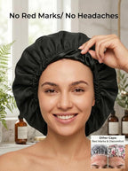 Aquior Shower Cap for Women, Extra Adjustable Shower Caps for Women - Image 3