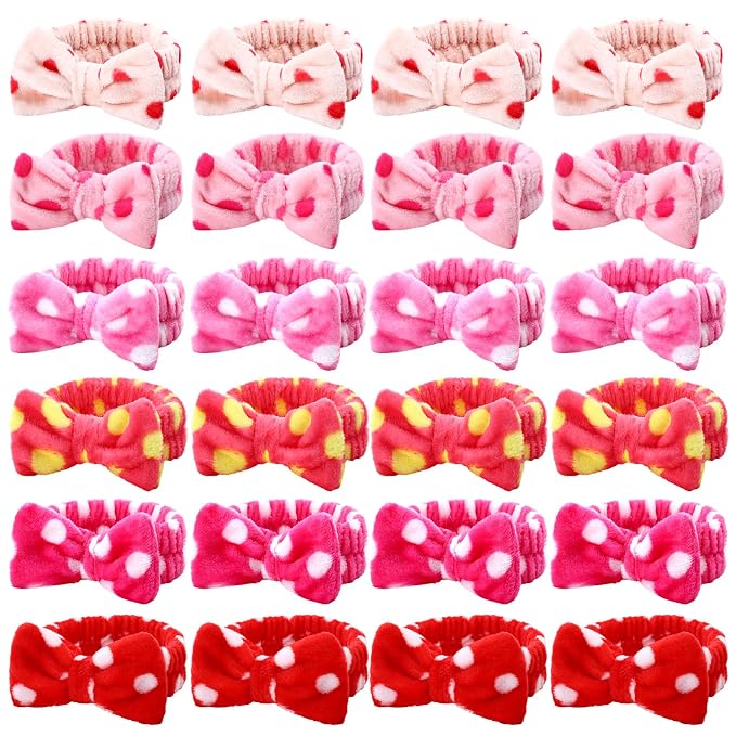 WILLBOND 24 Pieces Spa Headband Bulk Skincare Headbands Face Wash Makeup by Willbond+Technology+Limited