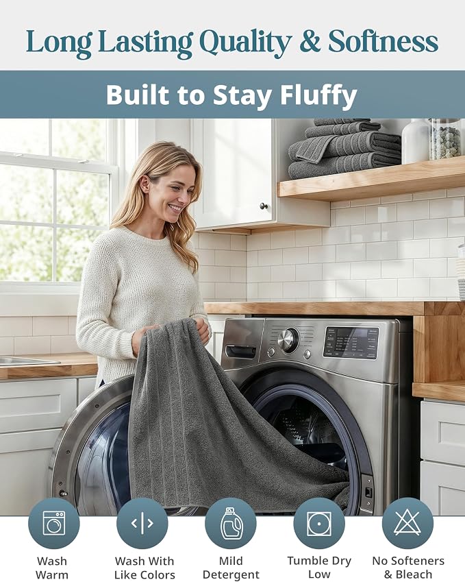 CASA PLATINO Premium Cotton Turkish Towel Set - Image 7