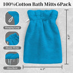 VOOVA & MOVAS Wash Mitts for Body 6-Pack, 100% Cotton Soft Absorbent Wash Cloths - Image 2