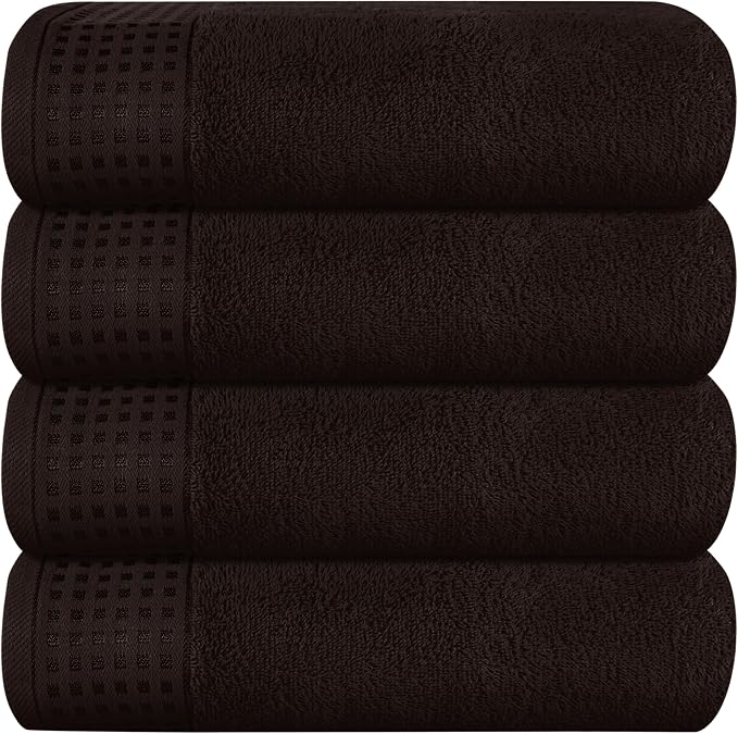 GLAMBURG Ultra Soft 4 Pack Oversized Bath Towel Set 27x54 inches, 100% Cotton by GLAMBURG