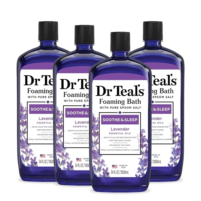 Dr Teal's Foaming Bath with Pure Epsom Salt, Soothe & Sleep with Lavender by DrTeals