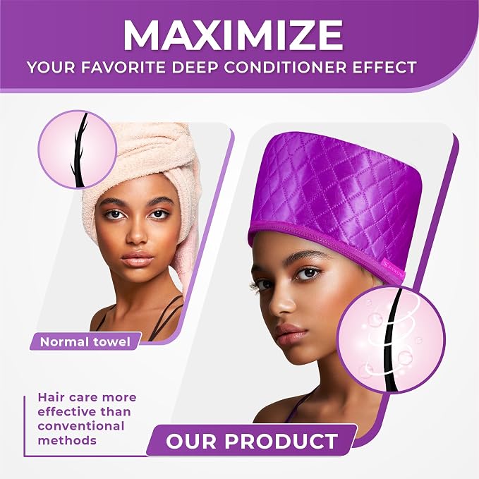 Hair Steamer for Deep Conditioning w/10-level Heats Up Quickly, Heating Cap for - Image 3