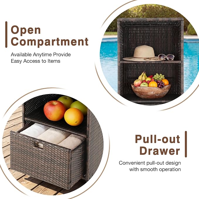 HOMREST Outdoor Pool Towel Rack - Image 4