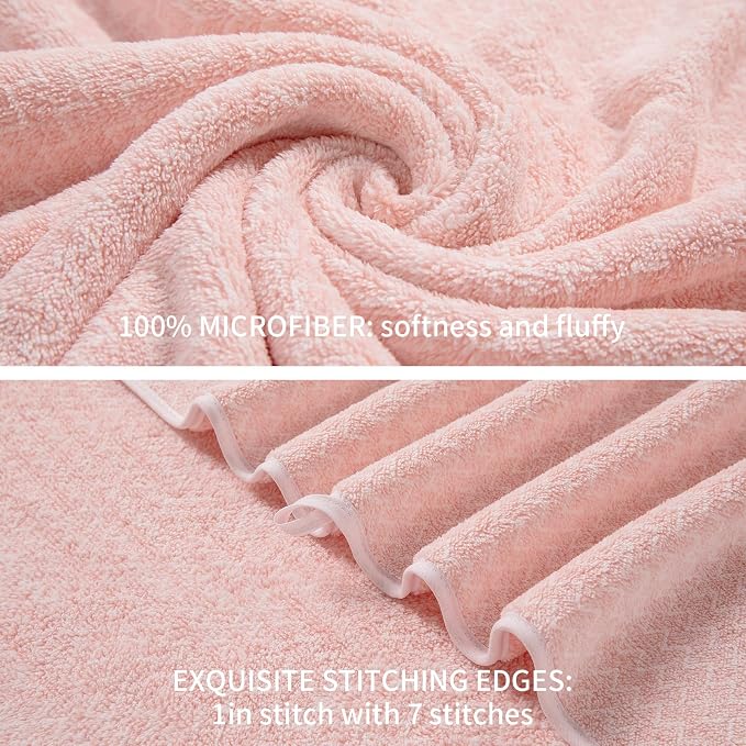 Ultra Soft Bath Towel Set, 12 Piece Family Bathroom Towel Set - Image 4