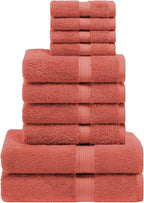 SUPERIOR Egyptian Cotton Pile 10 Piece Towel Set, Includes 2 Bath, 4 Hand by SUPERIOR
