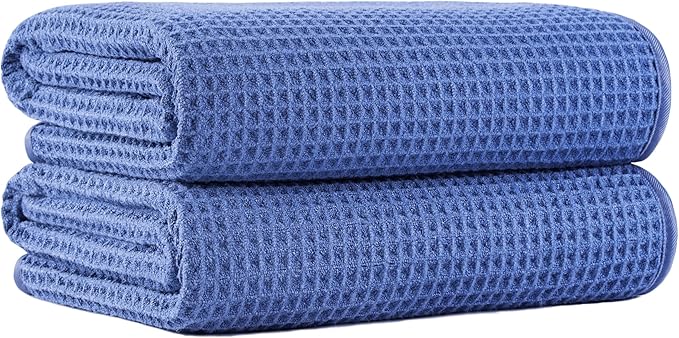 MICROFI New Microfiber Waffle Bath Towels, 2 Pieces, Fast Drying, Lint Free 430 by Unknown