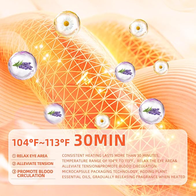 steam Eye mask for Dry Eyes, self-Heating Eye mask for Sleeping, Relief Stress - Image 3