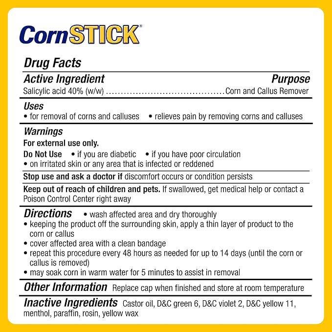 CornStick Maximum Strength Salicylic Acid Solid-Stick Corn and Callus Remover - Image 7