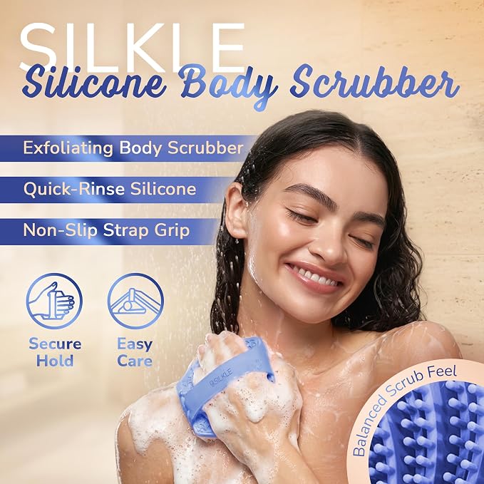 SILKLE Silicone Body Scrubber – Gentle Exfoliating Shower Scrubber - Image 2