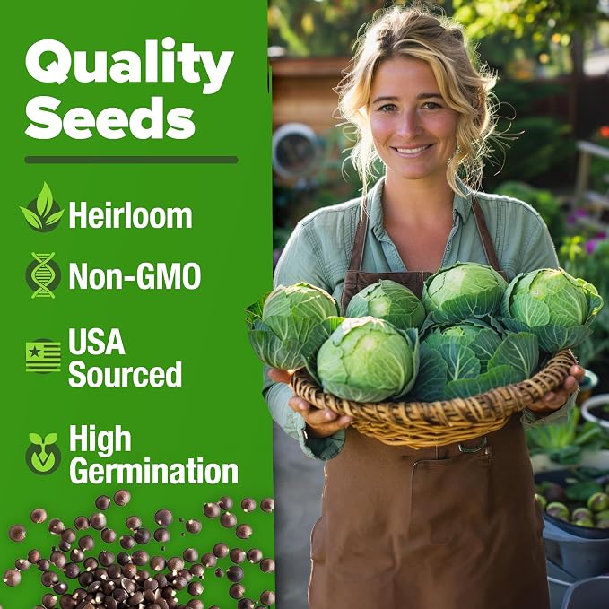 HOME GROWN Cabbage Seeds 7 Variety Mix 2000+ Heirloom Non-GMO, High Germination - Image 3