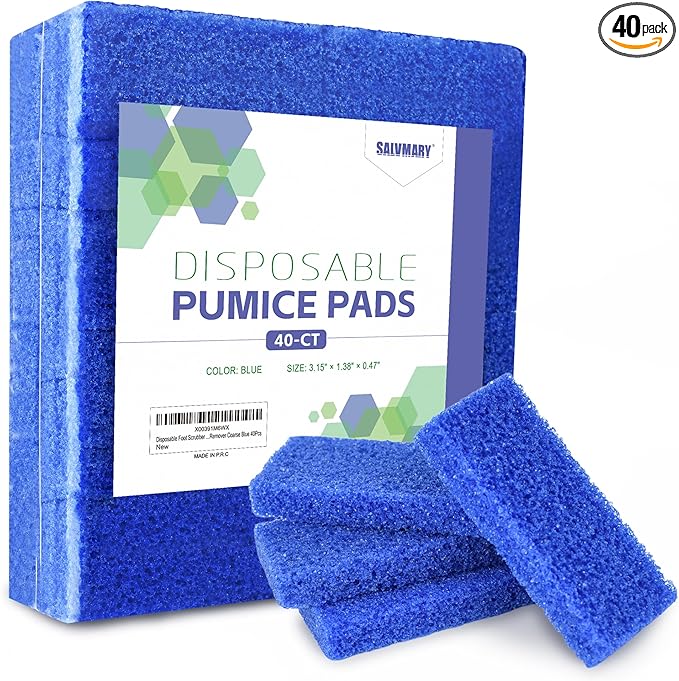 Disposable Foot Scrubber Sponge Pads Pedicure Pumice Stone by SALVMARY