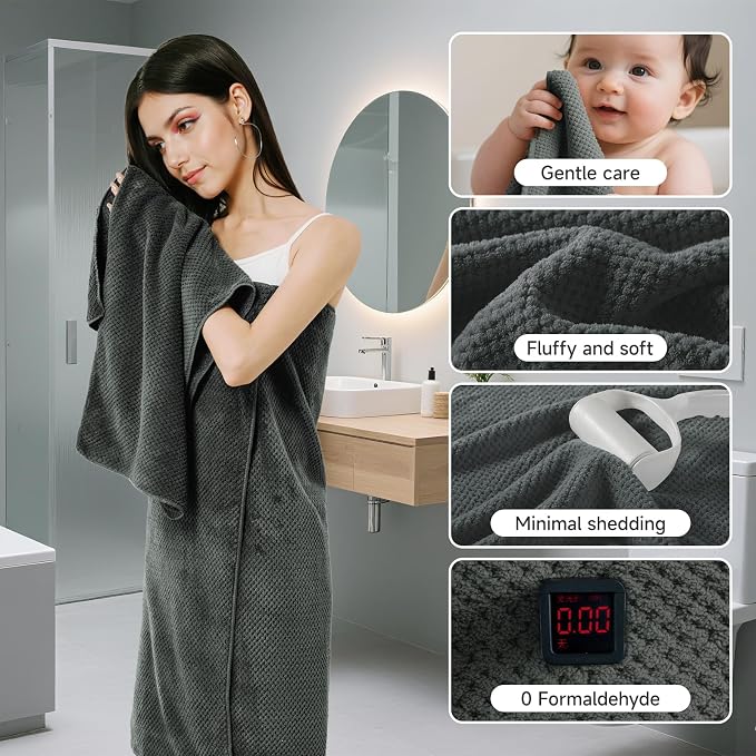 REDKISS Soft 6 Piece Bath Towels Set, 2 Large Bath Towel Sheet, 2 Hand Towels - Image 3