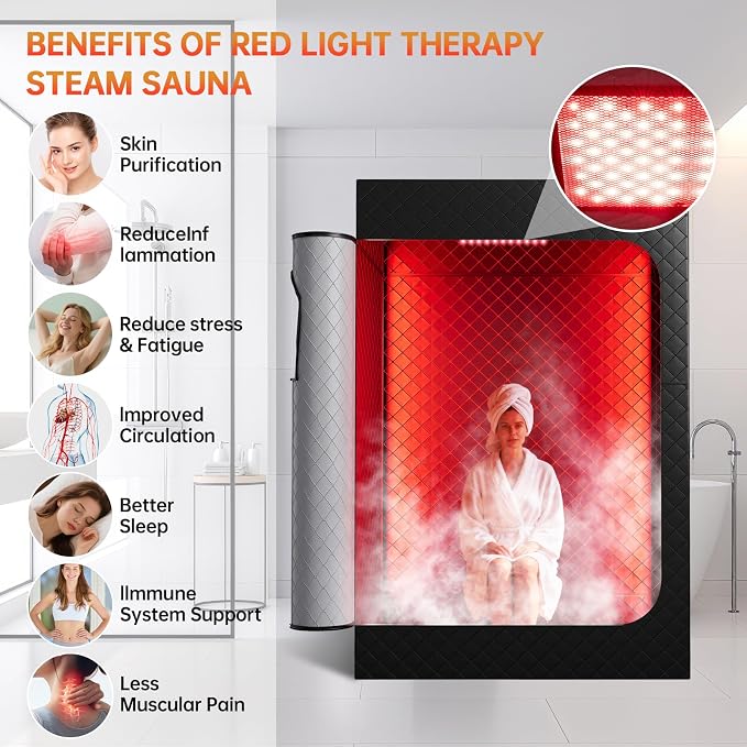 Upgraded 2 Person Infrared Sauna Box, 77”x 37”x 50” Portable Sauna - Image 2