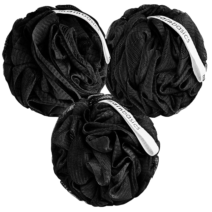 MainBasics Bath Shower Loofah Sponge Pouf Body Scrubber Exfoliator Body Wash by MainBasics