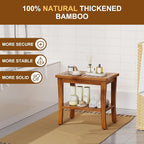 Teak Wood Shower Bench Stool - Image 3