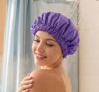 Reusable Shower Cap for Women, Large Waterproof Shower Bonnet - Image 5