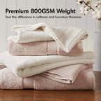 Madison Park 800GSM 100% Cotton Luxury Bathroom Towels, Long Oversized Linen - Image 2